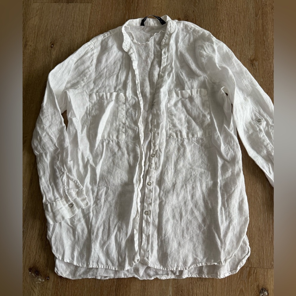 Zara Cream Button-Down Shirt